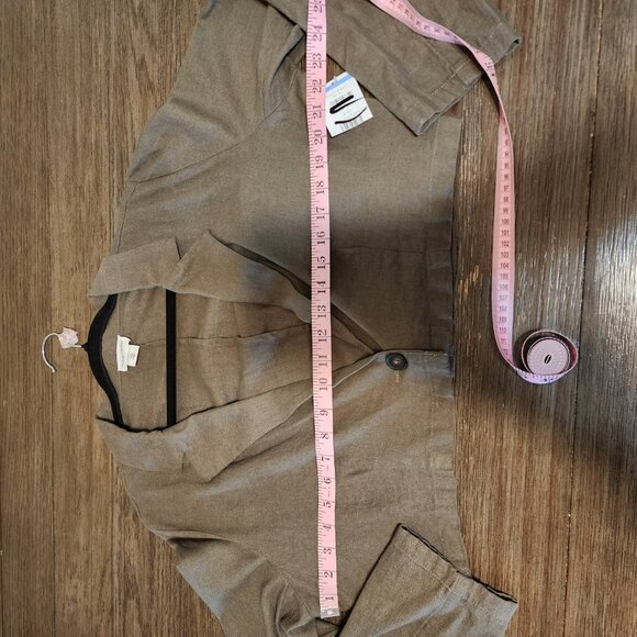 Melrose and Market Crop Linen Blend Blazer NWT Green XL - Picture 7 of 11